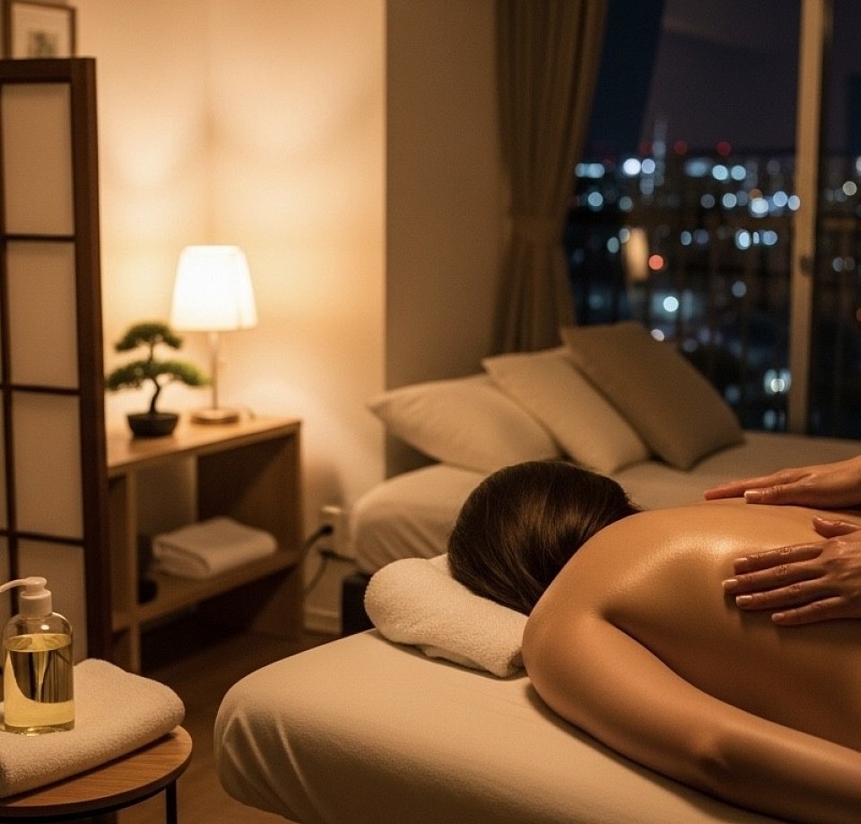 荒川区 夜 自宅 女性専用出張オイルマッサージ 施術イメージ
