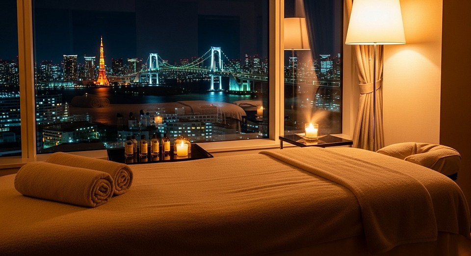 江東区 豊洲 夜 タワーマンション 出張オイルマッサージ 空間